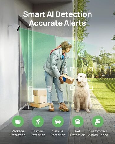 Anona 4K Solar Security Cameras Wireless Outdoor, Forever Power with Solar Panel, 8MP Color Night Vision, 24/7 AOV Recording, No Monthly Fees, AI Detection, Easy Setup, 2.4 G WiFi, IP67, 2 Pack in Saudi Arabia