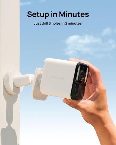 Anona 4K Solar Security Cameras Wireless Outdoor, Forever Power with Solar Panel, 8MP Color Night Vision, 24/7 AOV Recording, No Monthly Fees, AI Detection, Easy Setup, 2.4 G WiFi, IP67, 2 Pack in Saudi Arabia