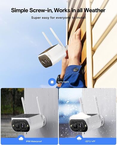 Solar Security Cameras Wireless Outdoor, 4-Camera System with 10CH NVR | 4MP, Solar Powered, No Monthly Fee, Color Night Vision, PIR Detection, Two-Way Audio, No Monthly Fee, 64GB Local Storage in Saudi Arabia