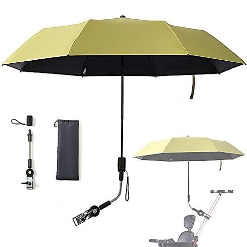 Universal Baby Stroller Sun Protection Parasol, with Umbrella Clip Fixing Device, UPF 90+ UV Protect Pushchair Sun Parasol (Silver) in Saudi Arabia