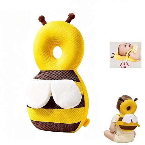 Baby Head Protector Backpack, Soft Breathable Safety Cushion for Walking and Crawling, Unisex Toddler, Yellow Bee in Kuwait