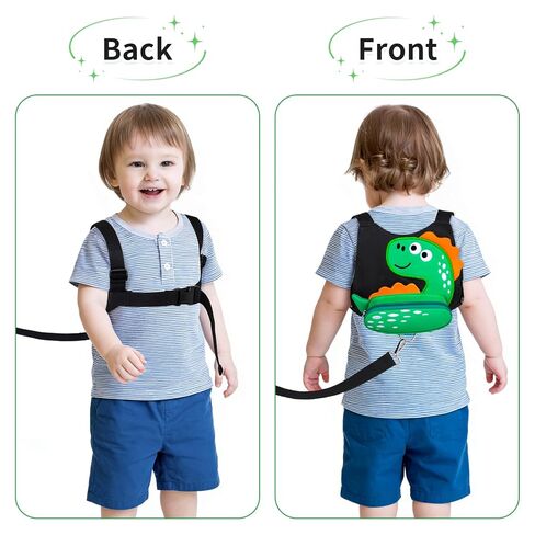 4-in-1 Toddler Safety Harness, Anti Lost Backpack with Detachable Wrist Link, Cute Dinosaur Cartoon Baby Walking Leash for Outdoor Travel, 1-6 Years Old Boys in Saudi Arabia