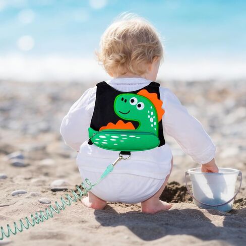 4-in-1 Toddler Safety Harness, Anti Lost Backpack with Detachable Wrist Link, Cute Dinosaur Cartoon Baby Walking Leash for Outdoor Travel, 1-6 Years Old Boys in Saudi Arabia