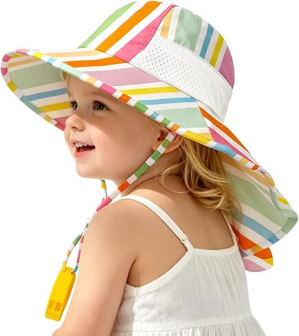 Baby Sun Hat with Neck Flap UPF 50+ for Toddler Sun Protection Beach Hat | Adjustable,Sun Protection,Lightweight,Quick-drying,Breathable,Skin-friendly,3 sizes,Block UVA/UVB,Water Resistant,Windproof in Kuwait