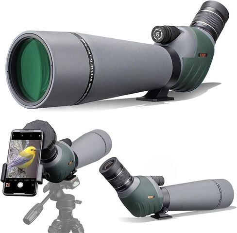 Gosky Updated 20-60x80 Spotting Scope with Tripod, Carrying Bag - BAK4 Angled Scope for Target Shooting Hunting Bird Watching Wildlife Scenery (Phone Mount+SLR Mount Compatible with Canon) 1 in Saudi Arabia