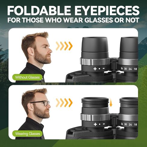 12-36X50 High Powered Zoom Binoculars for Adults - Wozel HD Professional Binoculars with Large Vision - Waterproof Binocular with Low Light for Bird Watching Travel Hunting Sports Cruise Outdoor in Saudi Arabia