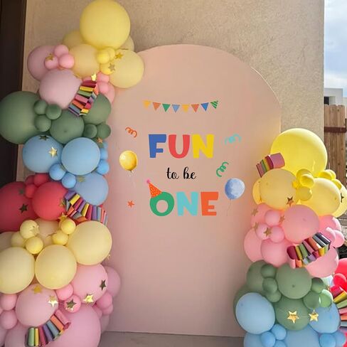 Fun to Be One Wall Decal | Colorful Watercolor Vinyl Sticker,Its Fun to Be One Birthday Decorations for Girls Boys,1st Birthday Party Backdrop Decor in Saudi Arabia