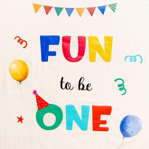 Fun to Be One Wall Decal | Colorful Watercolor Vinyl Sticker,Its Fun to Be One Birthday Decorations for Girls Boys,1st Birthday Party Backdrop Decor in Saudi Arabia