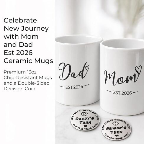 New Mom Gifts for Women, New Parents Gifts for Couples Est 2026, Pregnancy Gift Box | 9 PCS Gender Reveal & Baby Shower Gift Box: High-Quality, Cute, and Fun for New Parents; Soft and Gentle for the Newborn in Kuwait