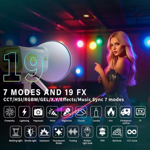 300C RGB+ACL LED Video Light, 300W COB Light,CCT 1400K-20000K | 30,900lux@1m, CRI97+,TLCI97,6-Color Accurate Spectrum & APP Control,Bowens Mount for Photography,Video,Streaming in Saudi Arabia