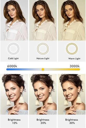 IK Multimedia 10" Selfie Ring Light with 3 Color Modes & 11 Brightness Levels, LED Circle Light for TikTok, Makeup, YouTube, Zoom, Video Recording & Photography, Fits UNC 1/4" Standard Tripod in Saudi Arabia