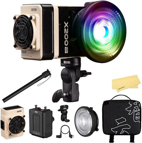 ZHIYUN MOLUS X200 RGB Combo 200W Video Light zhiyun Light Supports HUB Expansion, and PD Power Photography Lighting 2500K~10000K CRI>95 TLCI>97 with Bowens Mount Diffuser for YouTube in Saudi Arabia