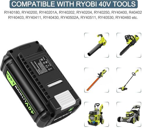 40V 6.0Ah Lithium-Ion Replacement Battery Compatible with Ryobi 40 Volt Cordless Tools Battery OP4015 OP4026 OP40201 OP40261 OP4030 OP40301 OP4040 OP40401 OP4050 OP4050A OP40501 OP40601 in Kuwait