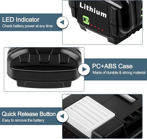 40V 6.0Ah Lithium-Ion Replacement Battery Compatible with Ryobi 40 Volt Cordless Tools Battery OP4015 OP4026 OP40201 OP40261 OP4030 OP40301 OP4040 OP40401 OP4050 OP4050A OP40501 OP40601 in Kuwait
