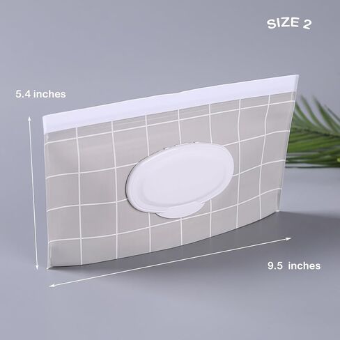 Portable Wet Wipe Pouch, Reusable Refillable Baby Travel Wipes Holder & Case, Lightweight Flushable Diaper Wipes Container (Plaid Pattern) in Saudi Arabia