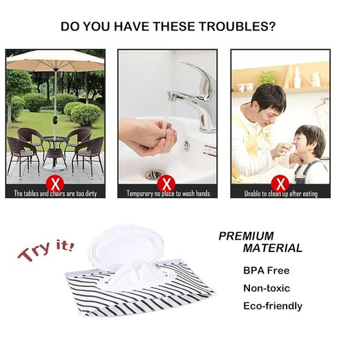 Portable Wet Wipe Pouch, Reusable Refillable Baby Travel Wipes Holder & Case, Lightweight Flushable Diaper Wipes Container (Plaid Pattern) in Saudi Arabia