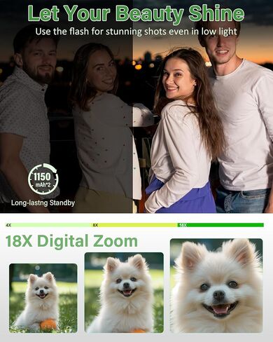 5K Digital Camera for Photography, 75MP WiFi Vlogging Camera for YouTube, 18X Zoom UHD Autofocus, 3" 180° Flip Screen, Video Camera with 32GB SD Card & 2 Batteries in Kuwait