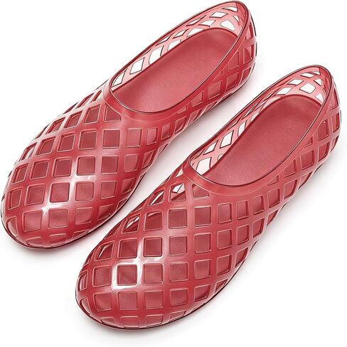 KISSASA Jelly Mesh Flats for Women Clear Hollow Jellies Sandals Breathable Summer Beach Ballet Flats Shoes in Saudi Arabia