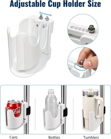 Adjustable Boat Cup Holder for Vertical Rails, No-Drill Marine Drink Holder for Cans, Bottles and Handled Tumblers, 3D Printed, Boat Accessories in Saudi Arabia