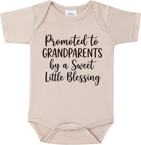 Promoted to Grandparents by a Sweet Little Blessing Baby Onesie, Pregnancy Announcement Bodysuit for Great Grandparents to Be, 0-3 Months Gender Reveal Outfit Gift for Grandma (oat) in Saudi Arabia