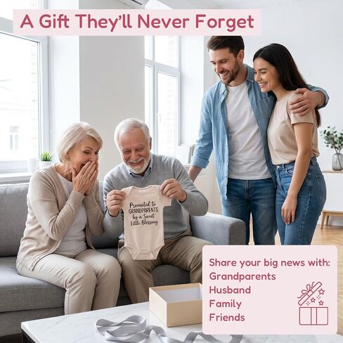 Promoted to Grandparents by a Sweet Little Blessing Baby Onesie, Pregnancy Announcement Bodysuit for Great Grandparents to Be, 0-3 Months Gender Reveal Outfit Gift for Grandma (oat) in Saudi Arabia