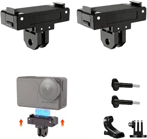 2 حزمة محول مغناطيسي سريع التحرير لـ DJI Action 5 Pro، دعامة قاعدة تمديد مع محول 1/4 وإبزيم J-Hook سريع التحرير لملحقات DJI OSMO 360/Action4/Action 3 in Kuwait