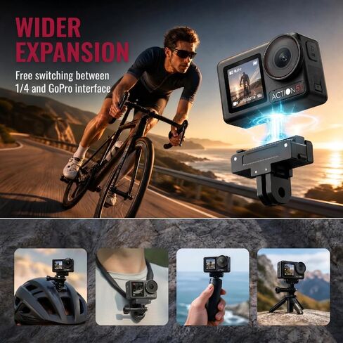 2 حزمة محول مغناطيسي سريع التحرير لـ DJI Action 5 Pro، دعامة قاعدة تمديد مع محول 1/4 وإبزيم J-Hook سريع التحرير لملحقات DJI OSMO 360/Action4/Action 3 in Kuwait