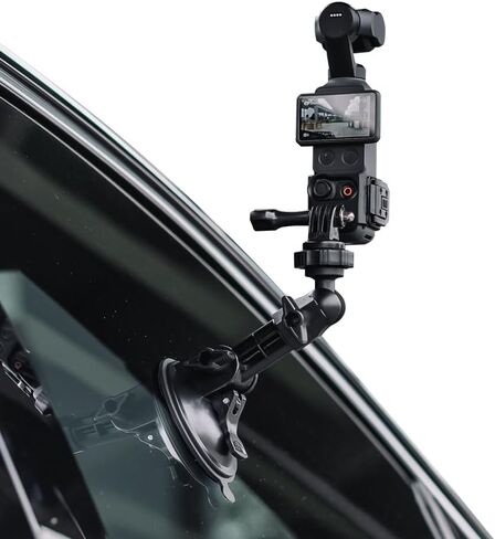 جيب 4 أكواب شفط، مجموعة حامل لوحة زجاج السيارة الأمامي مع محول توسيع لجيب DJI Osmo 4/3، GoPro Hero 13/12/11/10/9/8، DJI Action 6/5 Pro/4/3 in Kuwait
