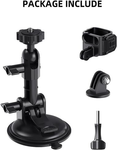 جيب 4 أكواب شفط، مجموعة حامل لوحة زجاج السيارة الأمامي مع محول توسيع لجيب DJI Osmo 4/3، GoPro Hero 13/12/11/10/9/8، DJI Action 6/5 Pro/4/3 in Kuwait
