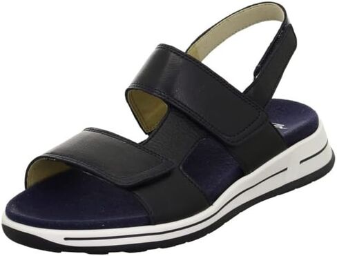 ARA Women's Ankle-Strap Wedge Sandal, navy leather, EU 41/US size 10 wide in Saudi Arabia