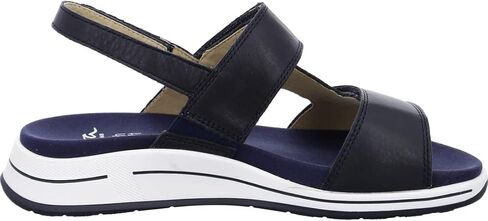 ARA Women's Ankle-Strap Wedge Sandal, navy leather, EU 41/US size 10 wide in Saudi Arabia