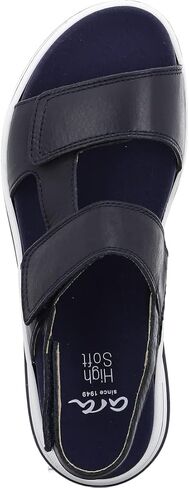 ARA Women's Ankle-Strap Wedge Sandal, navy leather, EU 41/US size 10 wide in Saudi Arabia