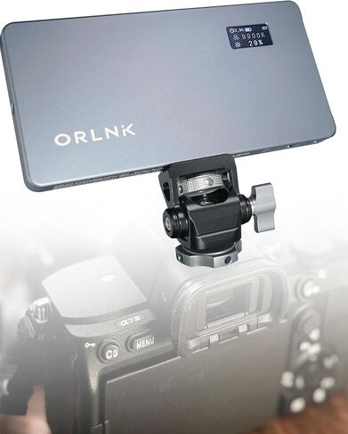 ORLN'K Pocket Camera Light, Ultra-Thin, Swivel 360° Tilt 180° Fits Sony, Nikon, Canon, Panasonic, Fuji for Photography, Video (with Pro Head Mount) in Kuwait