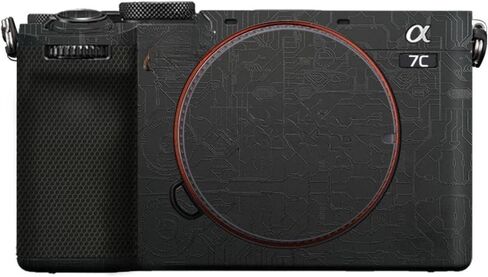 غلاف لاصق واقٍ لكاميرا Sony A7C II (Sony A7CR/A7C2) - مادة 3M، لمسة نهائية مموهة من الجلد غير اللامع، ملصق كامل للجسم (أسود محيطي) in Kuwait