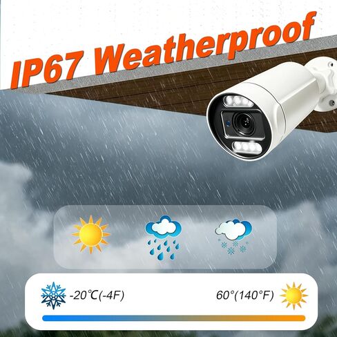 SINIS 4K PoE Security IP Camera, 8MP 5X Optical Zoom Bullet Camera Outdoor | Use Alone or With NVR, Smart Dual Light Color Night Vision, Human/Motion Detection, 2 Way Talk,Up to 512GB SD Card,Full Metal in Kuwait