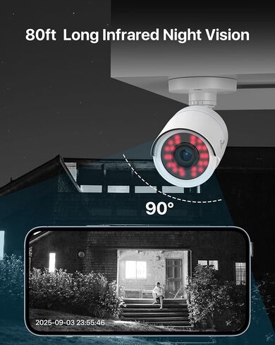 Loocam 2MP Security Camera, Hybrid 4-in-1 CVI/TVI/AHD/CVBS Bullet Wired Cam | 1080p High Definition, 80ft IR Night Vision, 24/7 Recording, IP66 Weatherproof, Plug and Play, Comatible with Loocam DVR in Saudi Arabia