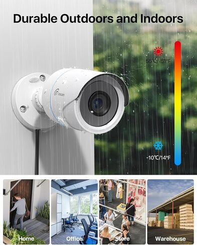 Loocam 2MP Security Camera, Hybrid 4-in-1 CVI/TVI/AHD/CVBS Bullet Wired Cam | 1080p High Definition, 80ft IR Night Vision, 24/7 Recording, IP66 Weatherproof, Plug and Play, Comatible with Loocam DVR in Saudi Arabia