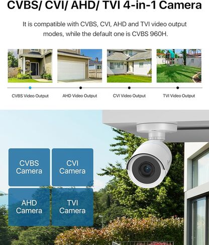 Loocam 2MP Security Camera, Hybrid 4-in-1 CVI/TVI/AHD/CVBS Bullet Wired Cam | 1080p High Definition, 80ft IR Night Vision, 24/7 Recording, IP66 Weatherproof, Plug and Play, Comatible with Loocam DVR in Saudi Arabia