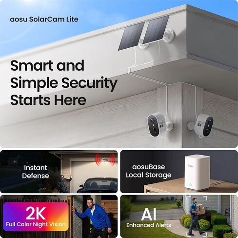 aosu 3K Dual Cam Security Cameras + 2K Solar Security Cameras Home System in Saudi Arabia