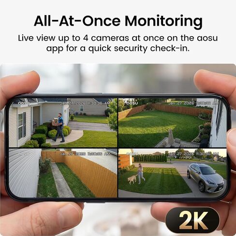 aosu 3K Dual Cam Security Cameras + 2K Solar Security Cameras Home System in Saudi Arabia