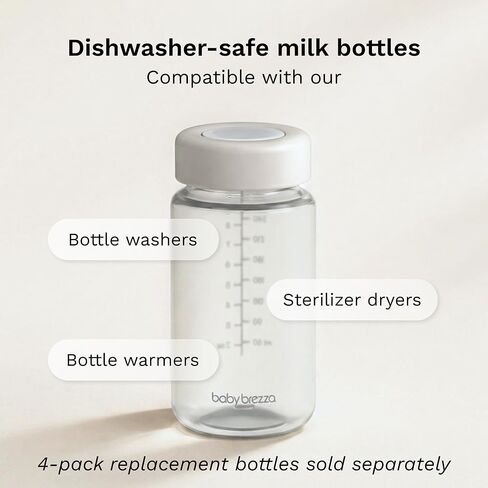 Baby Brezza All Day Portable Breastmilk Cooler, Large 20oz Capacity, Green | Double Wall Vacuum Insulated Travel Bottle, Dishwasher Safe, TSA Compliant, FSA or HSA, Includes 2 Ice Packs + 2 Bottles in Saudi Arabia