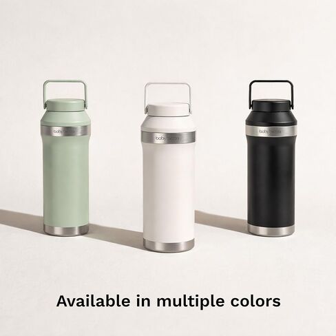 Baby Brezza All Day Portable Breastmilk Cooler, Large 20oz Capacity, Green | Double Wall Vacuum Insulated Travel Bottle, Dishwasher Safe, TSA Compliant, FSA or HSA, Includes 2 Ice Packs + 2 Bottles in Saudi Arabia