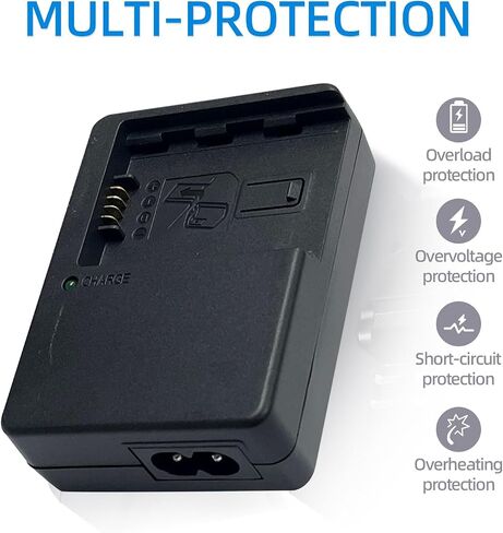 VW-BC20 Battery Charger for VW-VBN130 VW-VBN260 Battery | Compatible with Panasonic Lumix DMC-FZ1 DMC-FZ2 DMC-FZ3 DMC-FZ4 DMC-FZ5 DMC-FZ7 DMC-FZ8 DMC-FZ10 DMC-FZ15 DMC-FZ20 Cameras in Kuwait