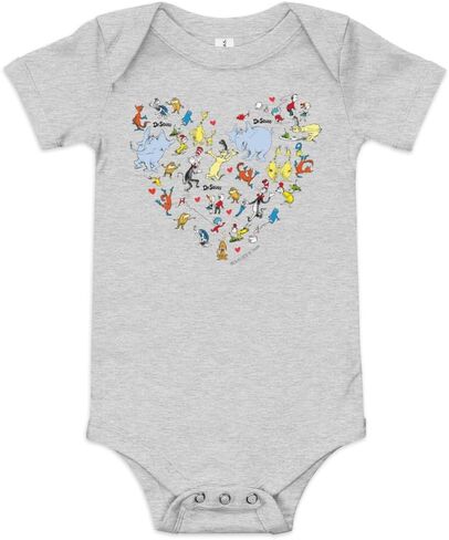 Dr. Seuss "The Cat In The Hat Characters - Baby Unisex Short Sleve Cotton Bodysuit - Officially Licensed in Saudi Arabia