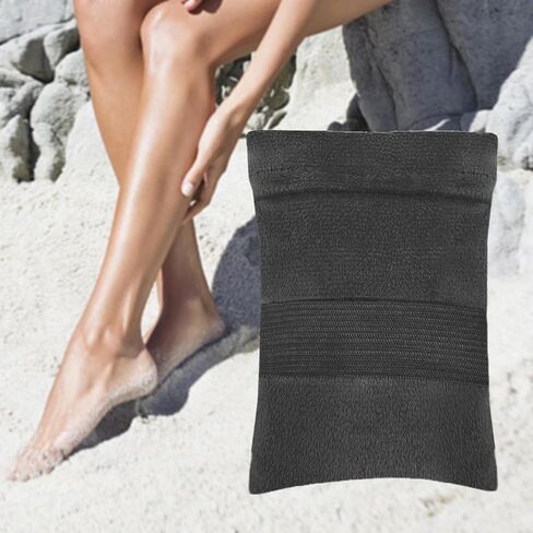 Sand Remover Bag Sand Removal Mitten Sand Brush Cleaner Sand Wipe Off Pouch Lightweight Coral Velvet Cloth Cotton Easy Carry Suitable for Surf, Gray S in Kuwait