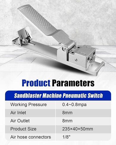 Sand Blaster Machine Pneumatic Switch, Sandblaster Palm Pressing Control | Sandblaster Handle Pneumatic Switch, Sandblaster Deadman Control, Sandblaster Machine Accessories, Grey in Saudi Arabia