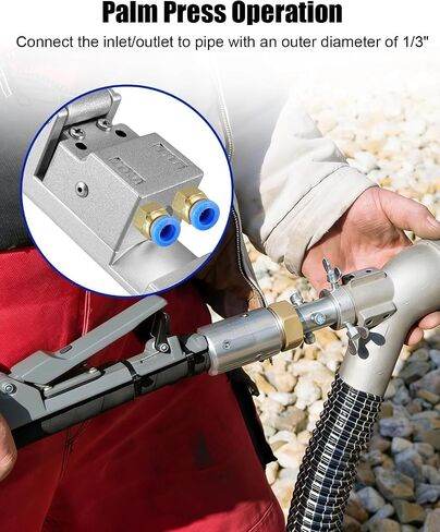 Sand Blaster Machine Pneumatic Switch, Sandblaster Palm Pressing Control | Sandblaster Handle Pneumatic Switch, Sandblaster Deadman Control, Sandblaster Machine Accessories, Grey in Saudi Arabia