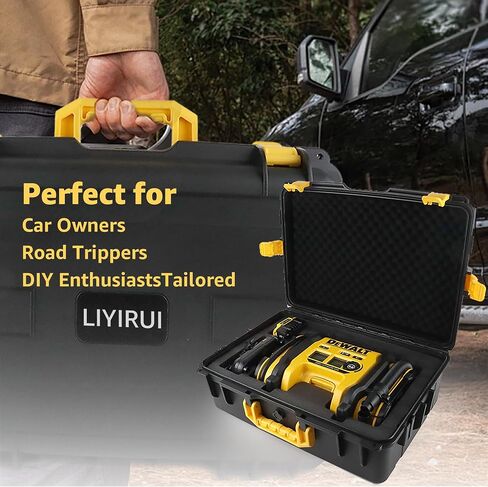 Hard Case for DEWALT 20V MAX Tire Inflator DCC020IB,Black (Case Only) | Waterproof Shockproof Protective Storage Box, Air Compressor Travel & Garage Organizer in Saudi Arabia