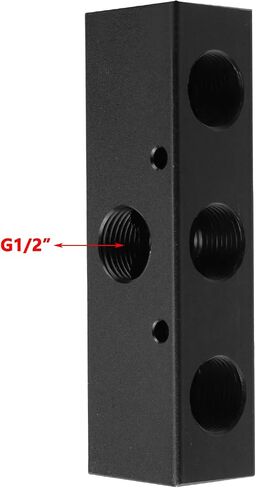 Antrader Air Manifold, 3 Way 6 Port Air Compressor Manifold,Black,2Pcs | Air Compressor Manifold,G1/2" Input Port,G1/2" Output Port in Saudi Arabia
