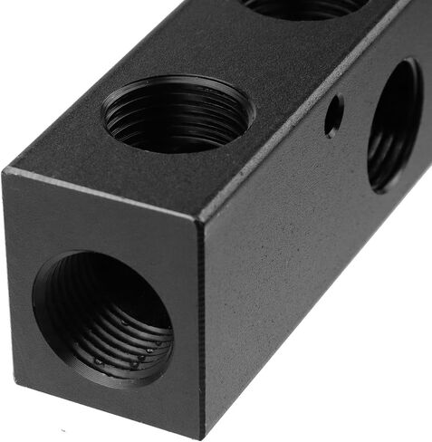Antrader Air Manifold, 3 Way 6 Port Air Compressor Manifold,Black,2Pcs | Air Compressor Manifold,G1/2" Input Port,G1/2" Output Port in Saudi Arabia